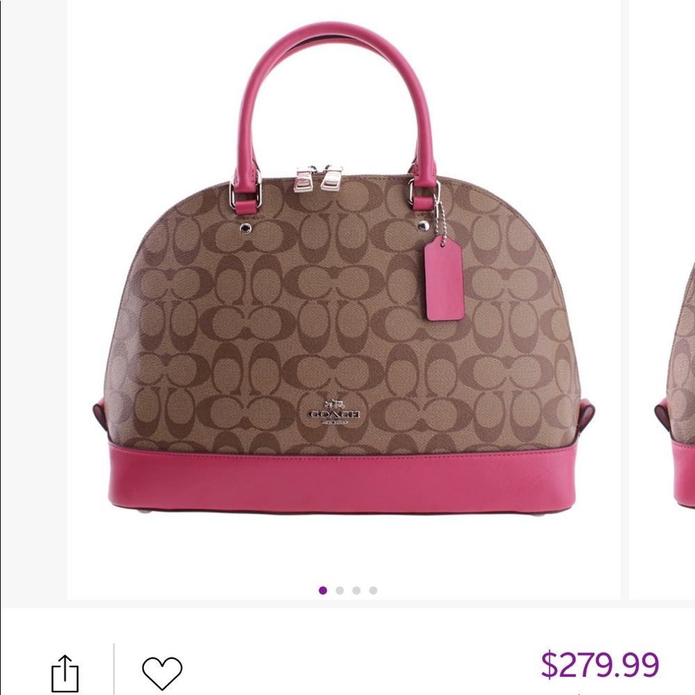 Coach Sierra Satchel in classic brown and magenta